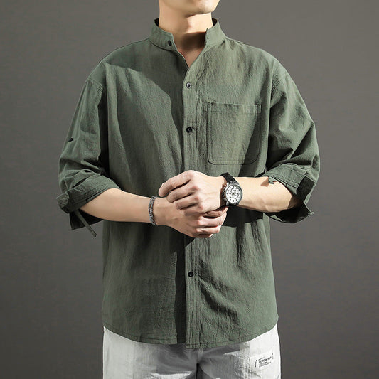 ??Men¡¯s Cotton and Linen Shirt??Buy 2 get 10% Off Auto & Free Shipping??
