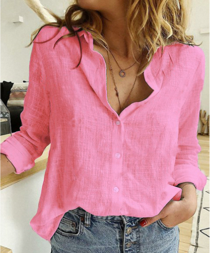 ??2023 New Hot Sale-Ladies Loose Casual Long Sleeve Linen Shirt??Buy 2 get 10% Off Extra Auto & Free Shipping??