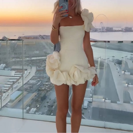 ??FREE SHIPPING??Ruffled floral bodice sheath dress