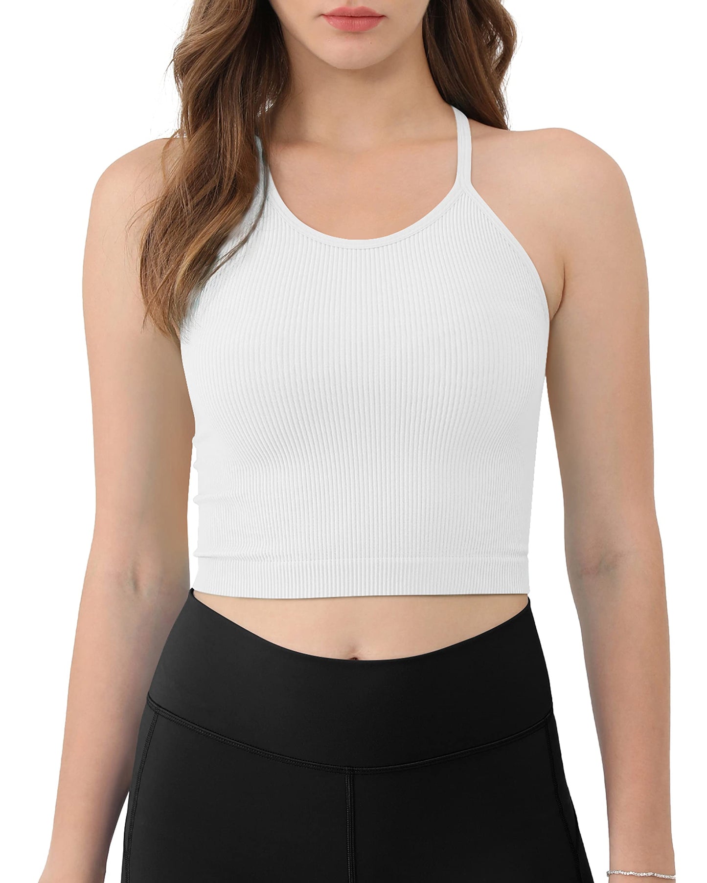 🌸Women's Crop 3-Pack Washed Seamless Rib-Knit Camisole Crop Tank Tops