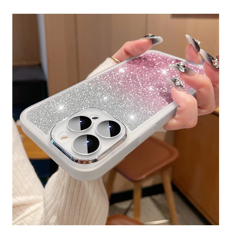 Gradient Glitter Clear Soft Case for iPhone