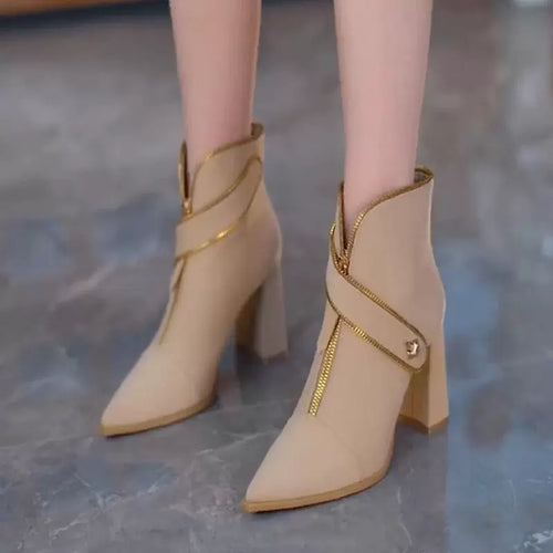Women's Fashion Zipper Ankle Boots