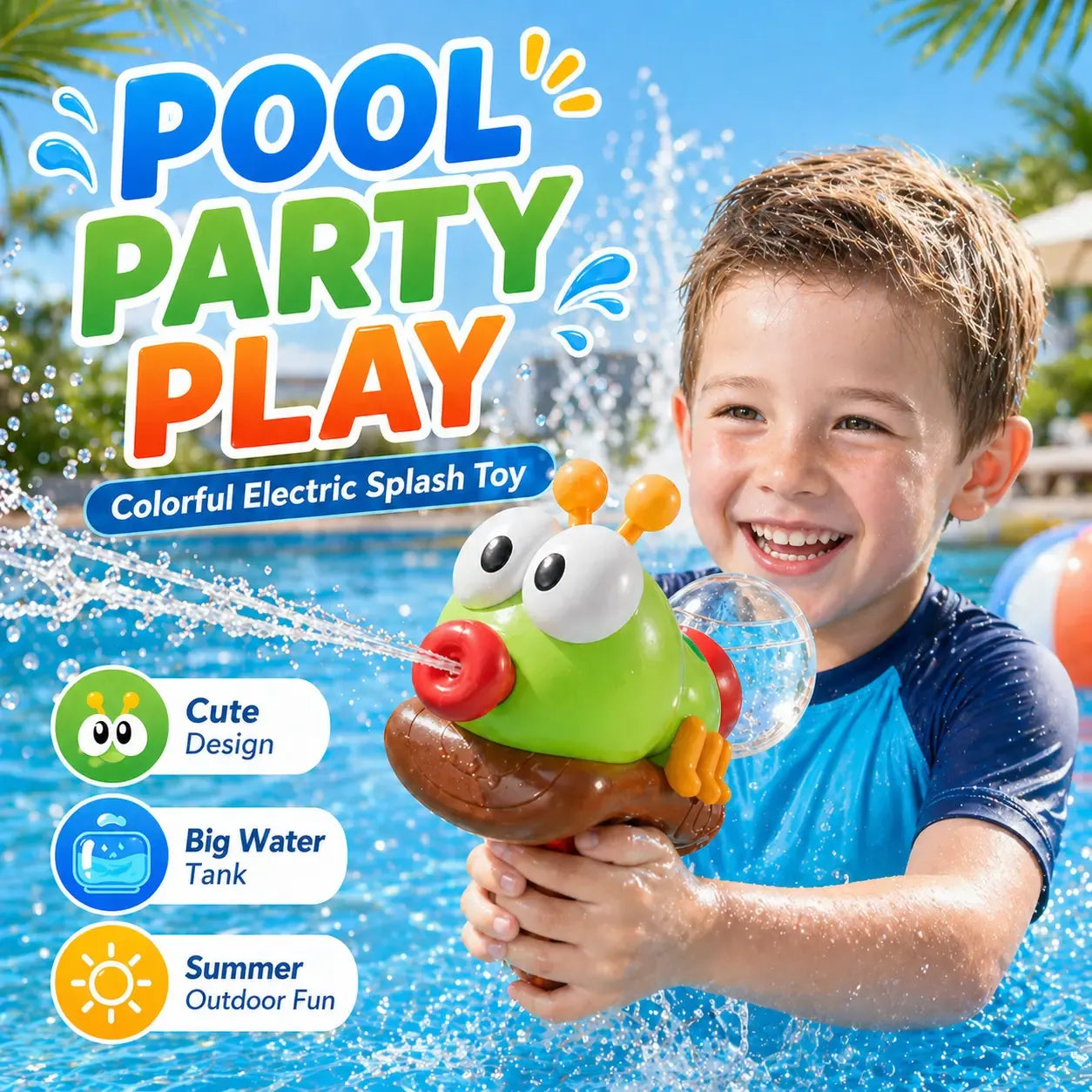 ⏳Limited-time 50% off⏰Cute Ant Electric Water Gun for Kids Summer Beach Pool Toys🐜🔫