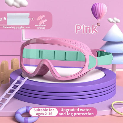 HD children's large frame waterproof and anti-fog swimming goggles