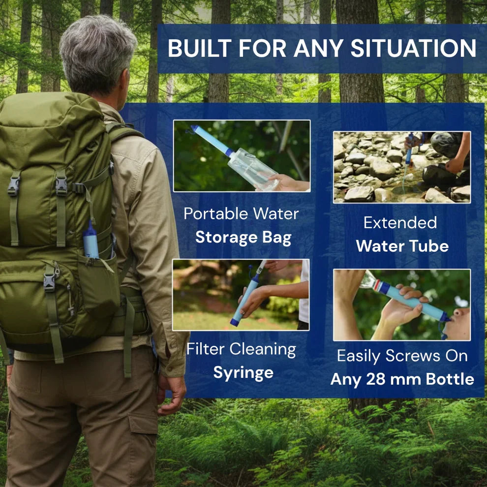 Tired of Unsafe Drinking Water on Hikes & Emergencies? This Portable Water Filter Straw Delivers 99.999999% Pure Water Instantly!