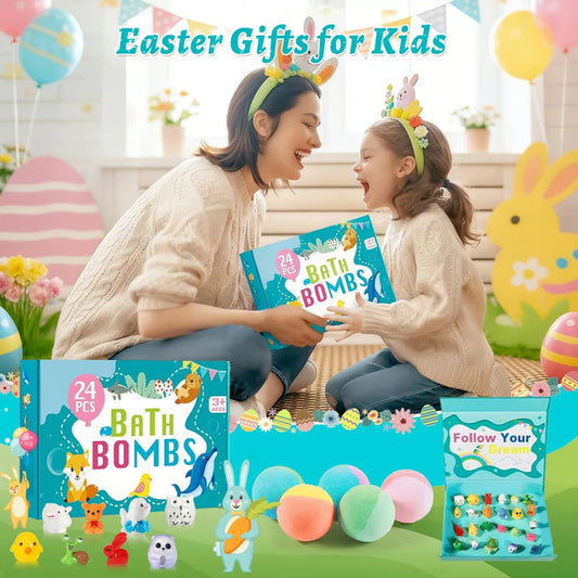 🛁🐣Bath Bombs For Kids – 12 Pack With Surprise Toys Inside, Easter Basket Stuffers