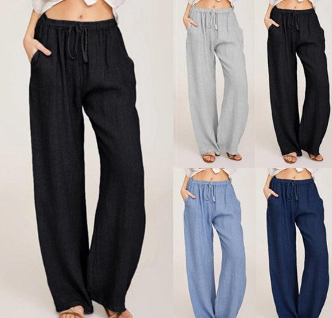🔥Women's Summer Linen Cotton Wide Leg Pants