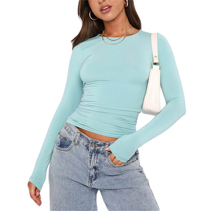 Women's Basic Slim Open Navel T-shirt