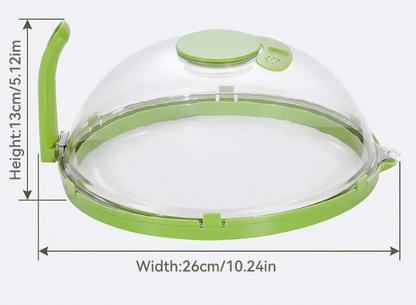 2-in-1 Microwave Splatter Cover & Water Steamer – Clear Food Cover Lid with Easy-Grip Handle