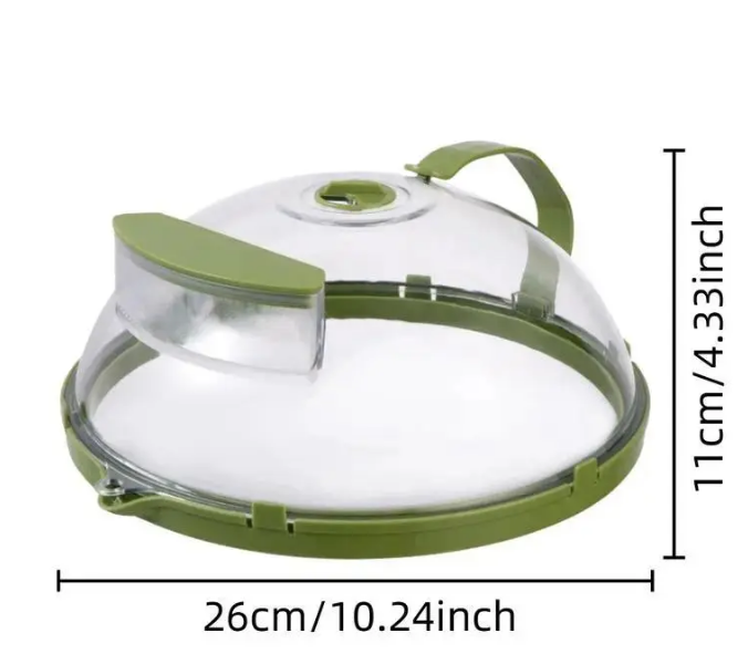 2-in-1 Microwave Splatter Cover & Water Steamer – Clear Food Cover Lid with Easy-Grip Handle