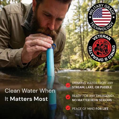 Tired of Unsafe Drinking Water on Hikes & Emergencies? This Portable Water Filter Straw Delivers 99.999999% Pure Water Instantly!