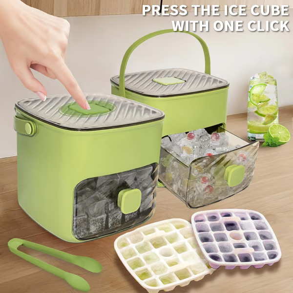 Portable Ice Maker with Lid and Storage Box🧊