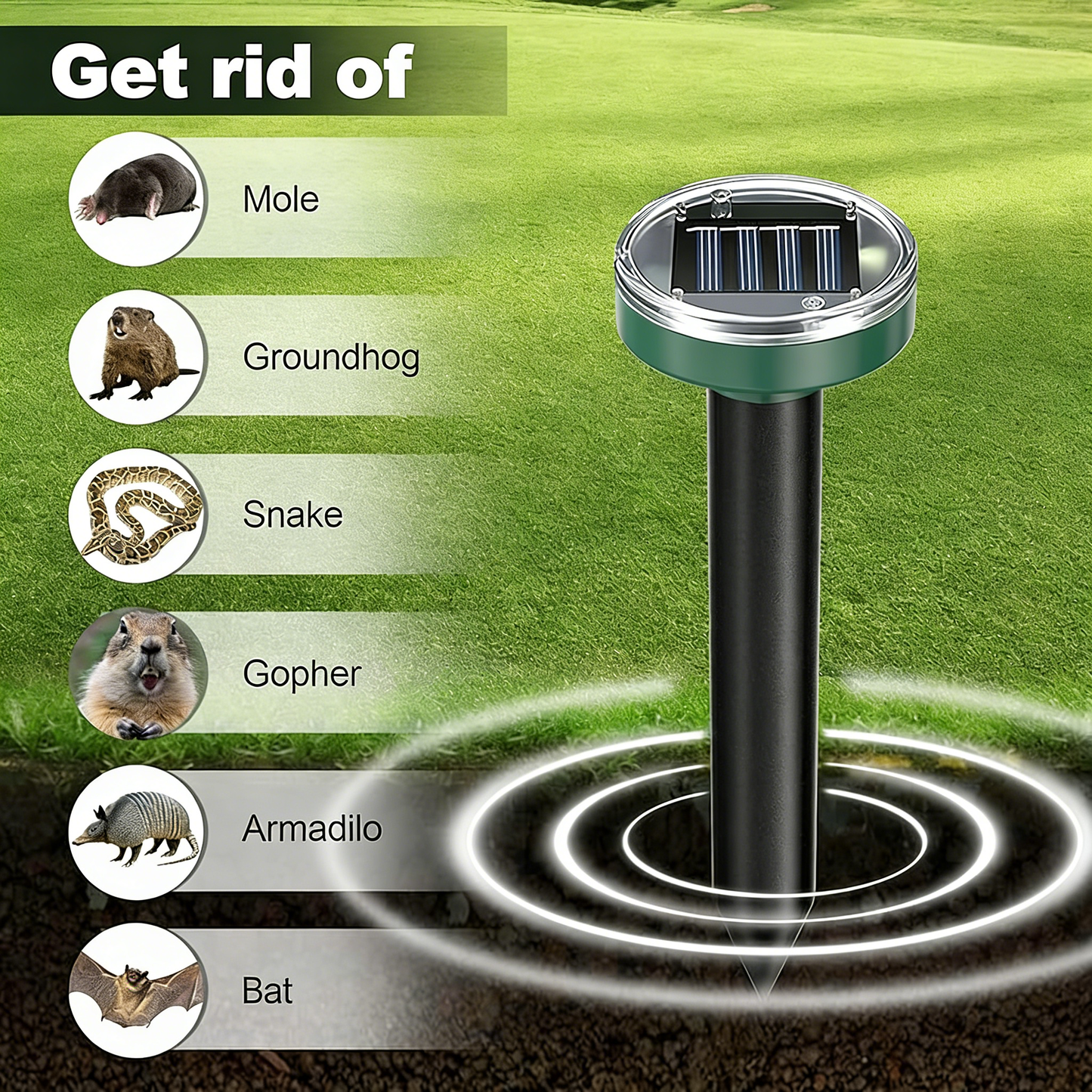 Outdoor Protector - Banish Moles, Voles, Snakes, Gophers, Rodents and Other Pests For Good
