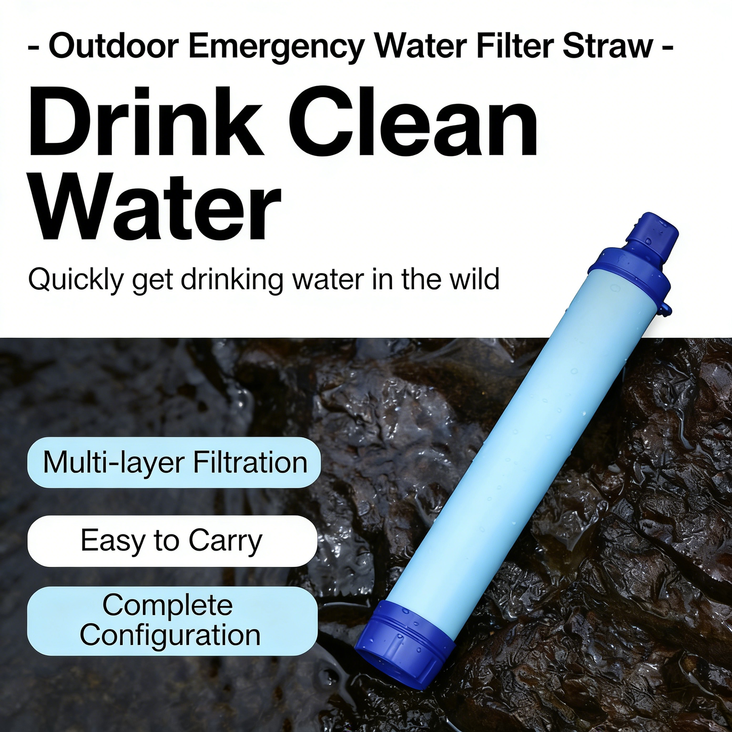 Tired of Unsafe Drinking Water on Hikes & Emergencies? This Portable Water Filter Straw Delivers 99.999999% Pure Water Instantly!