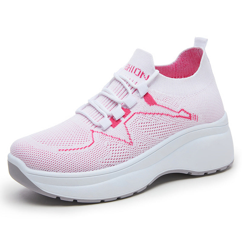 Women's Lace-Up Knit Sneakers