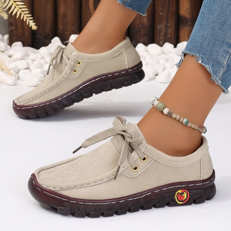 Women's Low Top Lace-up Stitching Flat Shoes 24-hour delivery from the US