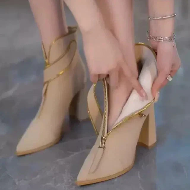 Women's Fashion Zipper Ankle Boots